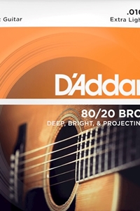 D'addario EJ10 Extra Light Gauge 80/20 Bronze Guitar Strings