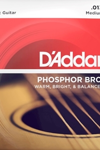 D'addario EJ17 Medium Gauge Phospher Bronze Guitar Strings,.13-.56