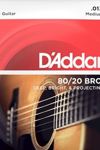 D'addario EJ12 Medium Gauge (13-56) 80/20 Bronze Guitar Strings