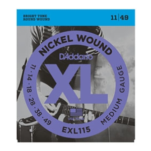 D'addario EXL115 Medium Gauge Nickel Wound Guitar Strings 11-49