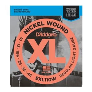 D'addario EXL110W Regular Light Gauge  w/ Wound 3rd Nickel Guitar Strings 10-46