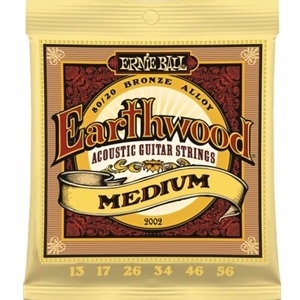 Ernie Ball Earthwood Medium Gauge 80/20 Bronze Guitar Strings, .13-.56