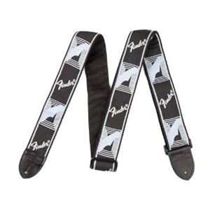 Fender® 2" Monogram Strap in Black/Light Grey/Blue