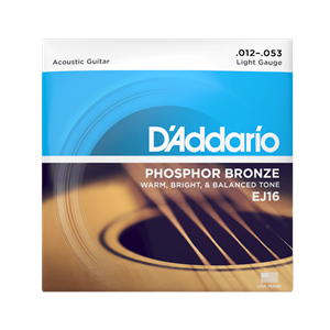 D'Addario EJ16 Phosphor Bronze Light Acoustic Guitar Strings