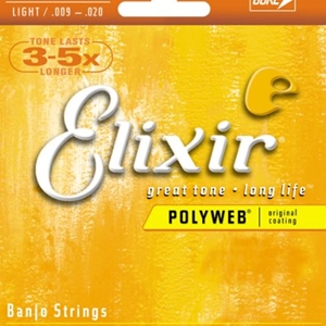 Elixir Light Gauge Polyweb Banjo Strings, 9-20