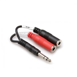 Hosa YPP117 Y-Cable, 1/4" Male Stereo to 2 1/4" Stereo Female