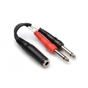 Hosa YPP136 Y-Cable, 1/4" Stereo Female to 2 1/4" Mono Males