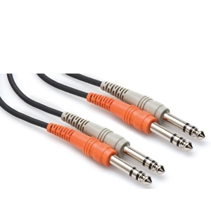 Hosa Balanced Dual 1/4in TRS Male to Balanced Dual 1/4in TRS Male Patch Cable, 3 Meters