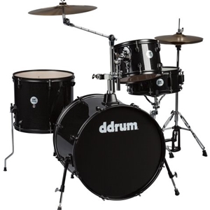 DDrum D2Rock 4-Piece Drumset with Cymbals in Black Sparkle Finish