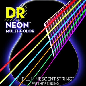 DR Neon™ Multi Colored Medium Acoustic Guitar Strings, .12-.54