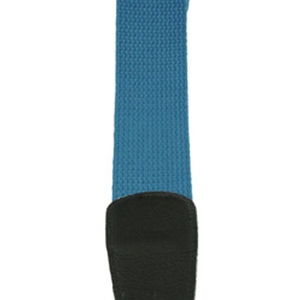 Henry Heller 2" Woven Cotton Guitar Strap with Leather Sewn Ends in Blue