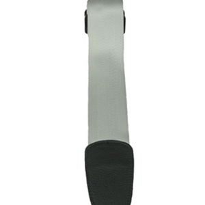 Henry Heller 2" Nylon Seatbelt Guitar Strap with Leather Ends in Silver