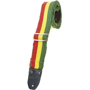 Henry Heller Fashion Cotton Series Guitar/Bass Strap - Red/Yellow/Green Stripe