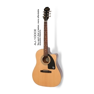 Epiphone AJ100CE Advanced Jumbo Acoustic/Electric Guitar in Natual Finish