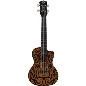 Luna Tribal Concert Cutaway Ukulele with Electronics