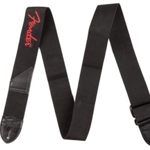 Fender® 2" Black Guitar Strap with Red Logo