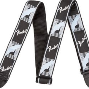 Fender® 2" Monogram Strap in Black/Light Grey/Blue
