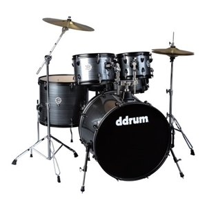 DDrum D2 Plater Series 5 Piece Drumset with Cymbals in Grey Pinstripe
