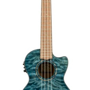 Lanikai Blue Quilted Maple Electric Tenor Ukulele with Case