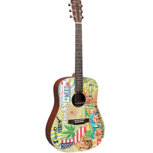 Martin DX420 Acoustic Electric Guitar with Printed Illustration by Robert Goetzl