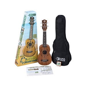 Luna Ukulele Spruce Turtle Soprano with Gig Bag