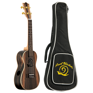 Amahi Snail Concert Ebony Ukulele with Gig Bag