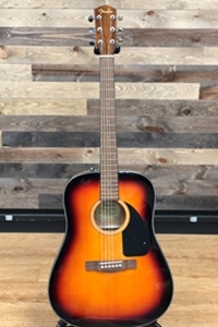 Fender® CD60 Dreadnought Acoustic Guitar with hard case in Sunburst finish