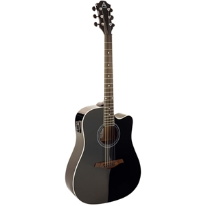 Hohner Dreadnought Acoustic Electric Guitar in Black Finish