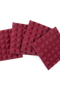 Gator Eight (8) Pack of 2”-Thick Acoustic Foam Pyramid Panels 12”x12” – Burgundy Color
