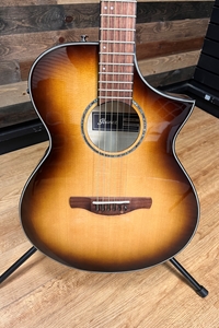 Ibanez AEWC300 Solid Top Acoustic-Electric Guitar - Natural Browned Burst High Gloss