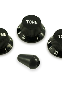 Wd Strat Style Knob and Switch Tip Set White