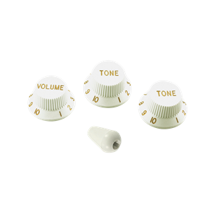 WD Stratocaster/UFO Style Knob and Switch Tip Set Metric - White