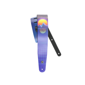 D'Addario Outrun Printed Leather Guitar/Bass Strap - Sunset