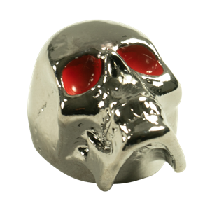 Q-Parts Jumbo Skull Knob II - Bloodshot Pearl Black