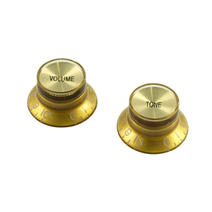 WD Bell Knob Set Of 2 Gold w/ Gold Top (1 Volume, 1 Tone)