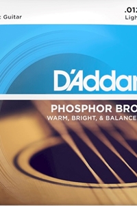 D'addario EJ16 Light Gauge Phospher Bronze Guitar Strings, .12-.53