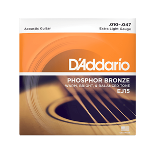 D'Addario EJ15 Phosphor Bronze Extra Light Acoustic Guitar Strings