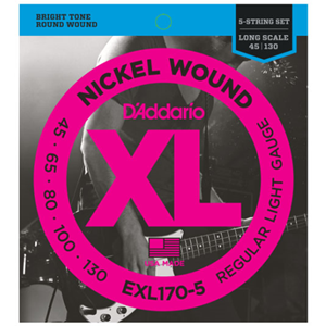 D'addario EXL1705 Light Gauge 5 String Nickel Wound Long Scale Bass Strings