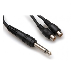 Hosa YPR103 Y-Cable, Mono 1/4" to 2 RCA Female