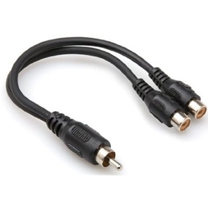 Hosa YRA104 Y-Cable, RCA Male to 2 RCA Female