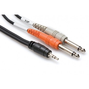 Hosa Y CABLE 3.5MM TRS - 1/4" TS 3FT