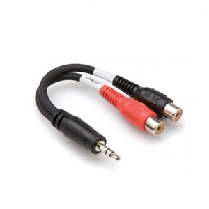 Hosa YRA154 Y-Cable, 3.5mm TRS to 2 RCA Female