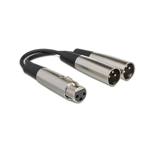 Hosa Y Cable, XLR3F To Dual XLR3M 6in