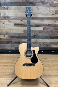 Alvarez Artist Series AF30CE Folk Size Acoustic Electric Guitar with Solid Spruce Top in Natural Fin