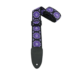 Henry Heller 2" Hand Sewn Deluxe Guitar Strap in Purple Jaquard
