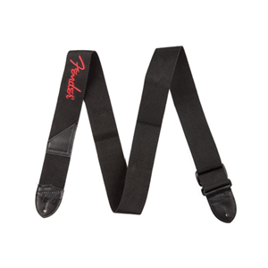 Fender Logo Guitar/Bass Strap - Black with Red Logo