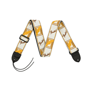 Fender Monogrammed Guitar/Bass Strap - White/Brown/Yellow