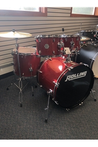 Ddrum 5 Piece Complete Drum Set w/ hardware and Cymbals Red Sparkle