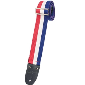 Henry Heller Fashion Cotton Series Guitar/Bass Strap - Red/White/Blue Stripe