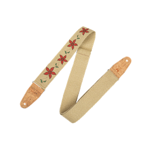 Levy's Flowering Vine Hemp Series Guitar/Bass Strap - Red